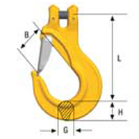 grade 100 clevis sling hook with latch drw