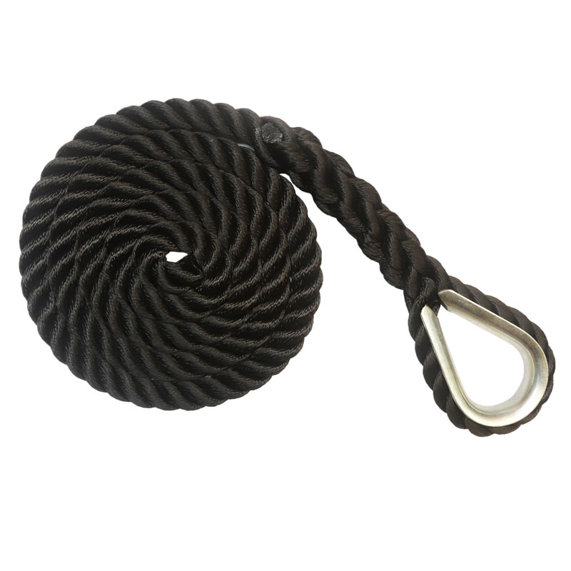 3/8 Black Nylon Rope 3 Strand Twisted 600 ft. - Skydog Rigging