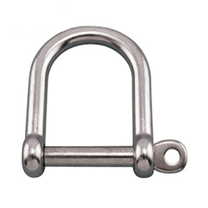 Wide D shackle with a screw pin
