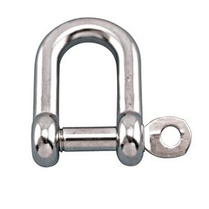 Straight D shackle with captive pin