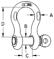 anchor shackle with oversize screw pin drw