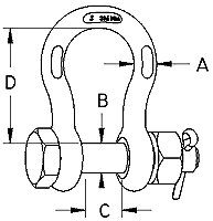 bolt anchor shackle with oversize screw pin drw