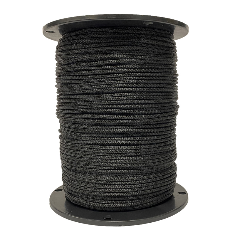 Black Nylon 3/16 Cord Very Low Stretch - 1000 Ft. - QC Supply