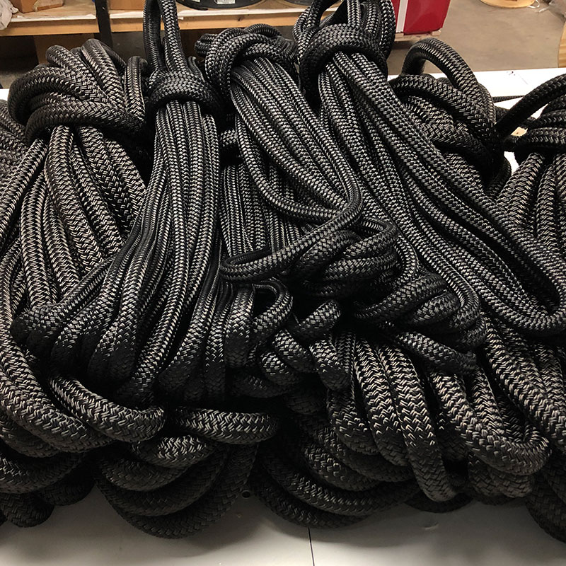 5/8"x100 feet double braid polyester brown reins leads dock line mooring winch 
